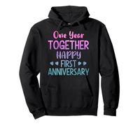 Cute One Year Together - for 1st Year Anniversary Couple Pullover Hoodie