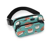 Cute Onigiri Sushi Print Fanny Packs Crossbody Bags for Women, Fashion Waist Belt Bag Fanny Pack