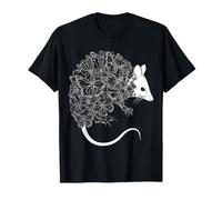 Cute Opossum Flower Design T-Shirt