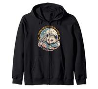 Cute Opossum Playing Dead To Avoid People I Love Opossums Zip Hoodie