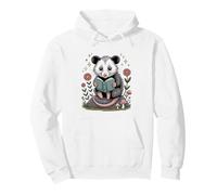 Cute Opossum Reading Book Cottagecore Aestetic Pullover Hoodie