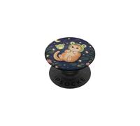 Cute Orange Cat Frog Cap Lotus Firefly Crescent Moon Kawaii PopSockets Adhesive PopGrip