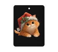 Cute Orange Cat in Santa Hat Air Freshener Hanging Car Incense