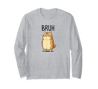 Cute Orange Cat Serving Big Bruh Energy Fun Design Long Sleeve T-Shirt