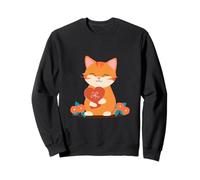 Cute Orange Cat Valentines Love Heart Gift Flowers Sweatshirt
