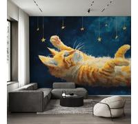 Cute Orange Cat Wallpaper Non-Woven 366x254 (W x H)