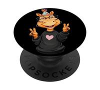 Cute Orange Dinosaur Party Animal Fun Vibes Playful Vibrant PopSockets Adhesive PopGrip