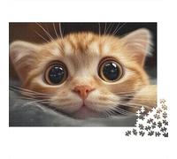 Cute Orange Kitten 1000 Pc Eco-Friendly Paper Premium Jigsaw Puzzle for Kids Puzzle Beginners, Ultra Difficult Puzzle, After-school Puzzle Activity, Puzzle 52x38cm/1000pcs