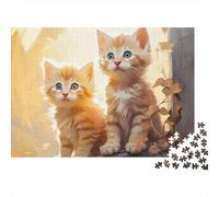 Cute Orange Kittens 1000pc Two Orange Cats Thick Cardboard Puzzle for Stress Relief Seekers Christmas Gathering Home Decor Senior Citizens Senior Centre Activity 70x50cm/1000pcs