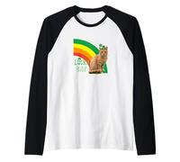 Cute Orange Kitty Daddy Cool Lucky Cat St. Patrick’s Day Raglan Baseball Tee