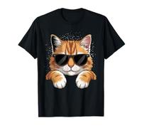 Cute Orange Kitty Peeking Over at You Ginger Cat Lover T-Shirt