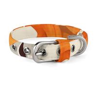 Cute Orange Pony Dog Collar Adjustable Soft and Comfortable Puppy Collars with Metal Buckle Pet Collar for Small Medium Pet