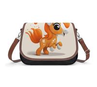 Cute Orange Pony Shoulder Bag for Women, Leather Crossbody Bag Adjustable Removable Shoulder Strap, Hands-Free Bags