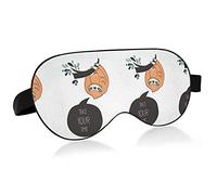Cute Orange Sloth On A Branch Take Your Time Eye Masks Cover Blocks Light Sleep Mask Shade Cover Blindfold Relaxing Eyeshade Cover with Adjustable Head Strap for Men Women Kids