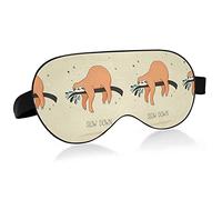 Cute Orange Sloth On Branch Eye Masks Cover Blocks Light Sleep Mask Shade Cover Blindfold Relaxing Eyeshade Cover with Adjustable Head Strap for Men Women Kids