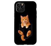 Cute Orange Tabby Cat Funny Pocket Cat Dad Mom animal Lover Case for iPhone 11 Pro