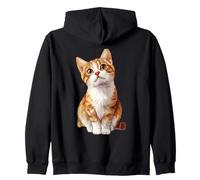 Cute Orange Tabby Kitten Cat Lover Feline Pet Zip Hoodie
