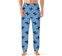 Cute Orcas Killer Whale Men's Pajama Pants Lightweight Pjs Bottoms Lounge Pants Sleepwear Soft
