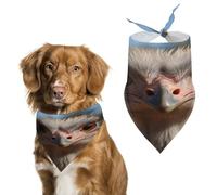 Cute Ostrich Dog Bandanas Cute Soft Cotton Puppy Scarves Washable Daily Summer Durable Triangle Reversible Bibs Suitable for Small Medium Large Dogs and Cats