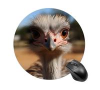 Cute Ostrich Mousepad Round Anti-Slip Waterproof Rubber Base Mice Mat Cute Mousepad for Work Office Home Gaming Laptop Men Women Small Size 7.8 X 7.8 Inches