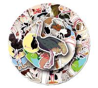 Cute Ostrich Stickers|50 Pcs|Cartoon Vinyl Stickers for Laptop Waterbottle Car Hydroflasks Luggage Scrapbook Helmet Notebook,Waterproof Bird Decals
