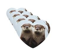 Cute Otter 4 Pcs Car Air Freshener Lavender Hanging Scented Cards Automotive Scented Hanging Sheets Heart Shape For Car Home Office Closet Bathroom