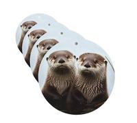 Cute Otter 4 Pcs Car Air Freshener Lavender Hanging Scented Cards Automotive Scented Hanging Sheets Round Shape For Car Home Office Closet Bathroom