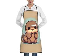 Cute Otter Aprons, Waterproof Adjustable Mexican Apron for Kitchen Bbq with 2 Pockets, Gift for Women Men apron2406