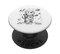 Cute Otter Astronaut Space Explorer Moon Landing Animal PopSockets Adhesive PopGrip