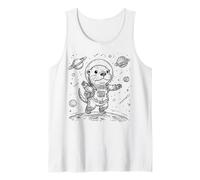 Cute Otter Astronaut Space Explorer Moon Landing Animal Tank Top