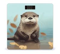 Cute Otter Bathroom Scale Weight Scale for Body Weight,Highly Accurate Digital Weighing Machine Clear LED Display Digital Bathroom Body Scale 400lb/182kg
