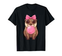 Cute Otter Bubble Gum Men Women T-Shirt