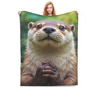 Cute Otter Cozy Blanket Throw Blanket for Bed Soft Cozy Fluffy Couch Blankets Fleece Blanket Throw Gifts for Women Men Girls Boys，Lightweight Warm Plush Fleece Blanket for Couch40 X30