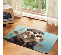 Cute Otter Dog Food Mats for Floors, 16x24 Inch Non-Slip Super Absorbent Pet Food Mat, Dishwasher Dog Mat for Food and Water, Cute Quick Dry Pet Feeding Mat for Dogs Puppy Cats