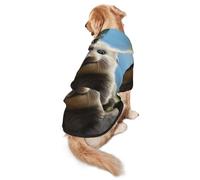 Cute Otter Dog Hoodie for Medium and Large Dogs – Soft Polyester Pet Clothes, Suitable for All Seasons