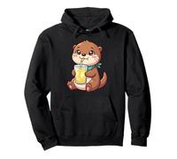Cute Otter Drinking Lemonade Kawaii Summer Animal Foods Pullover Hoodie