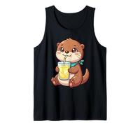 Cute Otter Drinking Lemonade Kawaii Summer Animal Foods Tank Top