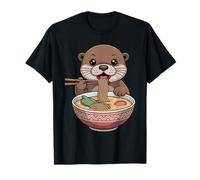 Cute Otter Eating Ramen Japanese Kawaii Animal Noodles T-Shirt