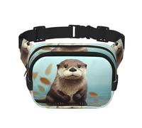 Cute Otter Fanny Pack For Women Waterproof Adjustable Belt Bags Waist Pack Fashion Casual Crossbody Bags Bum Bag For Running Workout Hiking Traveling, Black, One Size