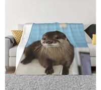 Cute Otter Fleece Throw Blanket For Couch - Thick Fuzzy Warm Soft Blankets And Throws For Sofa, Bedroom Blanket