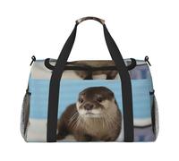 Cute Otter Handheld Crossbody Travel Bag Weekender Bag Carry Travel Bag Duffle Bag Gym Bag for Men Women