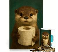 Cute Otter Holding Toilet Paper for Adults 1000 Piece Jigsaw Puzzle DownTime Game Indoor Play Fun Challenge Wall Accent (50x75cm)