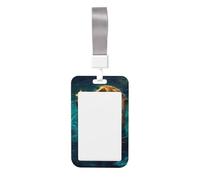 Cute Otter Holding Two Glowing Stars Sliding Id Badge Holder Hard Plastic Work Card Case Name Tag Protector for Nurses Office