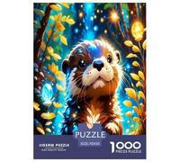 Cute Otter Jigsaw Puzzles for Adults Gifts 1000 Piece Challenging Games Home Decors Brainteasing Lovely Animals Jigsaw Puzzle for Women Men Adult 70x50cm/1000pcs