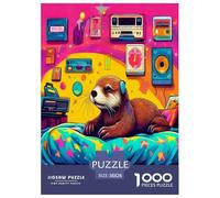 Cute Otter Jigsaw Puzzles for Adults Gifts 1000 Piece Educational Games Home Decors Lovely Animals Jigsaw Puzzle for Adults And Kids Age 12 And Up 38x26cm/1000pcs