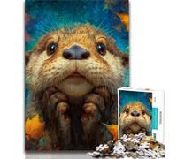 Cute Otter Jigsaw Puzzles for Teenagers 1000 Pieces,Challenging Game And Family Play with Fully Interlocking Randomly Shaped Pieces (50x75cm)