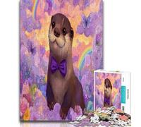 Cute Otter Jigsaw Puzzles for Teenagers 1000 Pieces,Challenging Game Gifts for Is Ideal As A Gift for The Whole Family 38x26cm