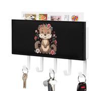 Cute Otter Key Holder Wall Mounted Key Rack Organizer with 5 Hooks