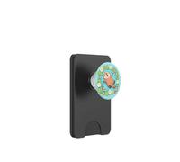 Cute Otter Koi Fish White Lotus Lily Pad Teal Watercolor PopSockets PopWallet for MagSafe