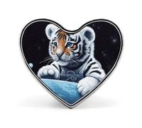 Cute Otter Lapel Pin Cute Heart Brooch Badge Fashion Tie Tack Pin for Hats, Clothing, Bags Unique Accessories Gift for Men & Women, Little Tiger in Space, Love form